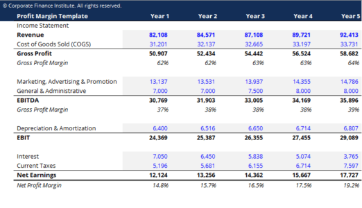 Profit Margin Template Download Free Excel Template 8307