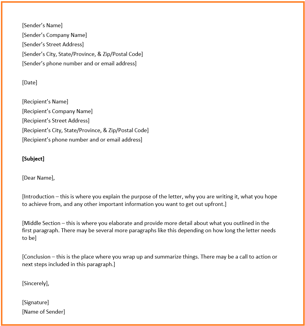 Business Letter Format - Overview, Structure and Example