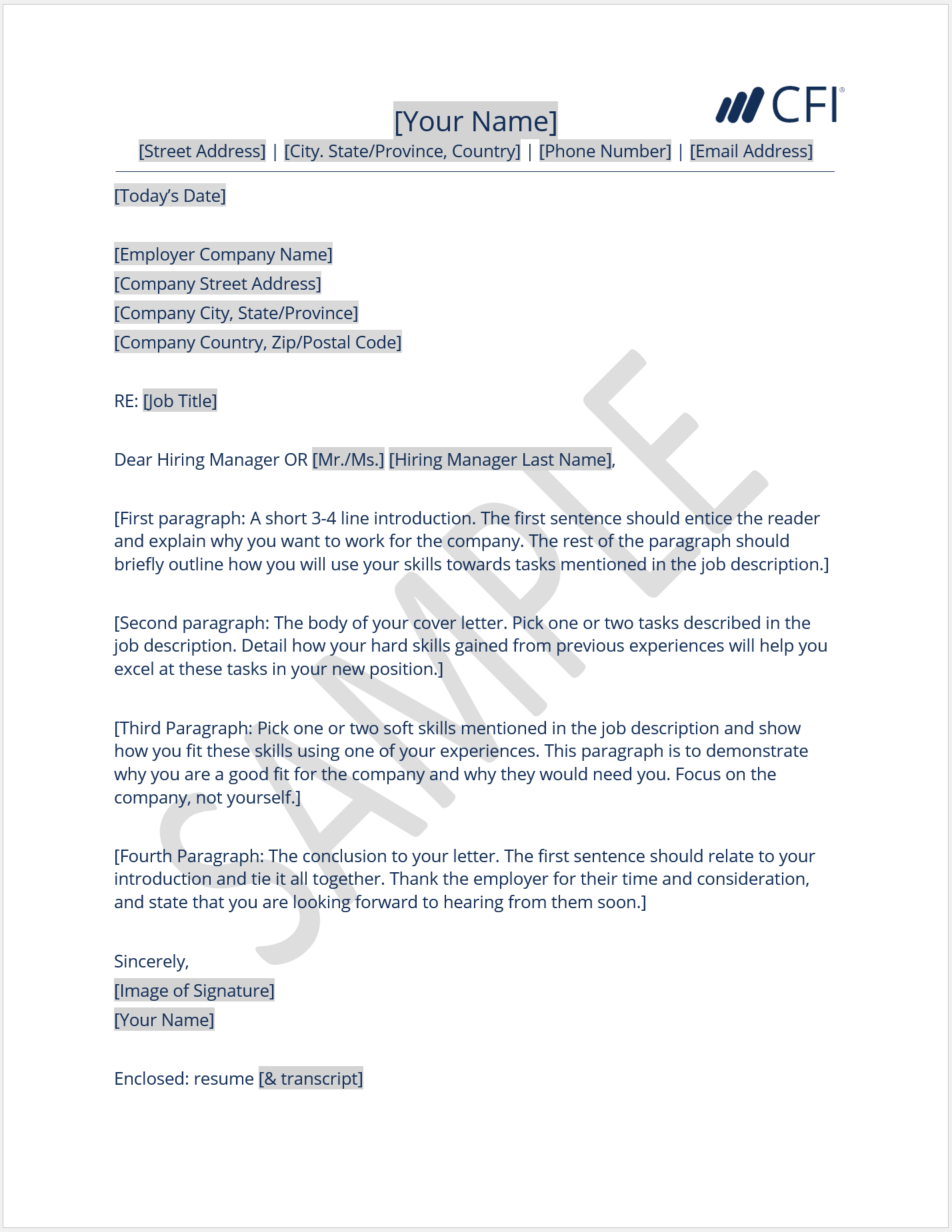 Cover Letter First Job from corporatefinanceinstitute.com