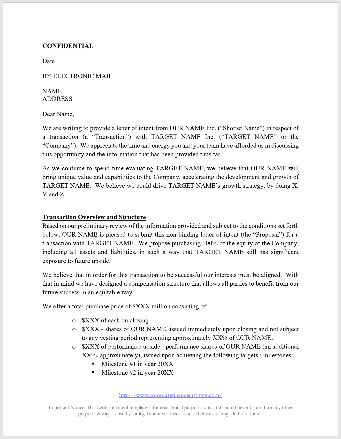 Letter Of Intention Job Application from corporatefinanceinstitute.com