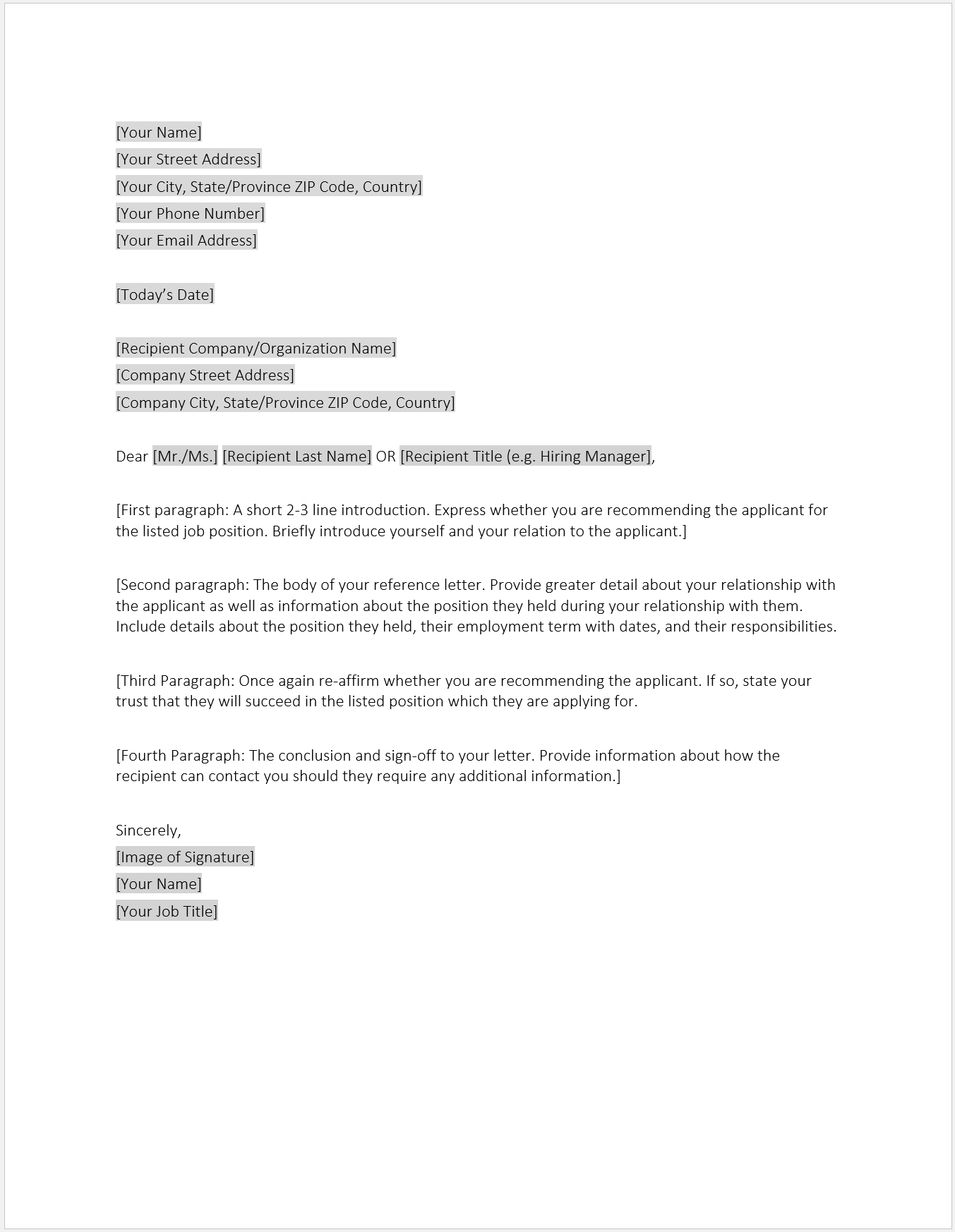 Employment Letter Format In Word from corporatefinanceinstitute.com